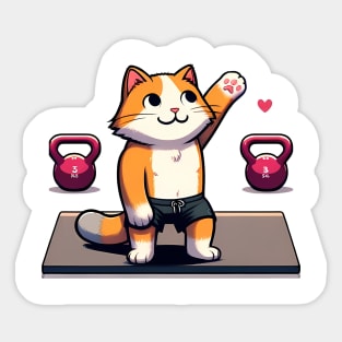 Kettlebell Kitty's Hi-Five Sticker